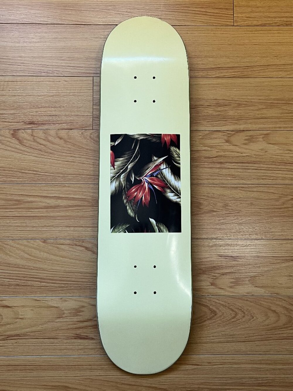 Bianca Chandon Bird of Paradise Flower Cream Skateboard Deck 8.00"